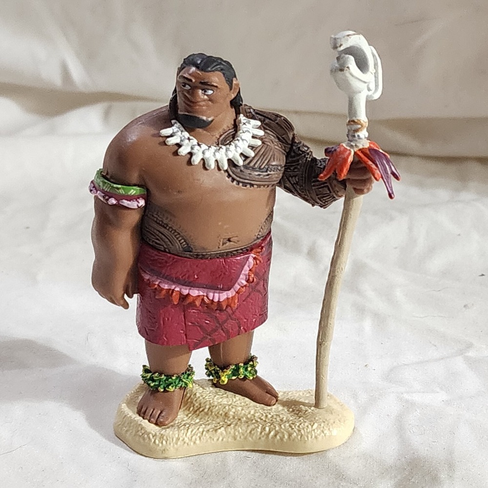 Disney Chief Tui Moana Island Polynesian Figurine Toy Figure Cake Topper 4"